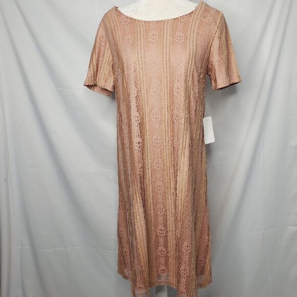 NEW MIKAROSE dress the Elise dusty rose lace short sleeve modest M - Picture 1 of 11